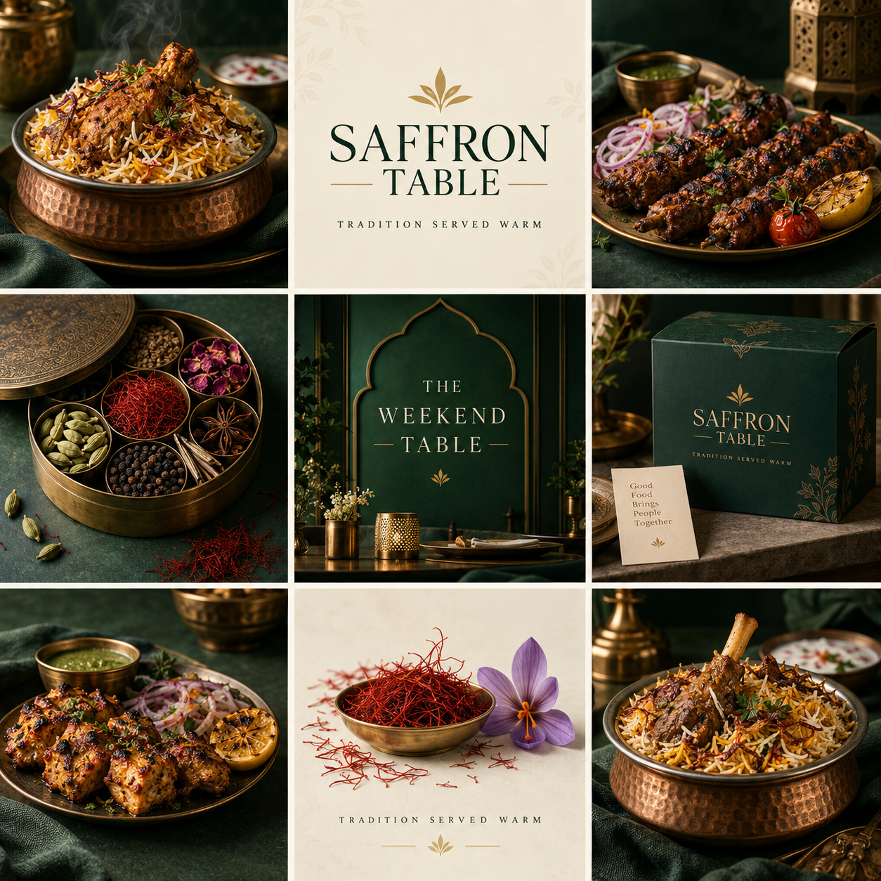 Saffron Table Instagram grid design